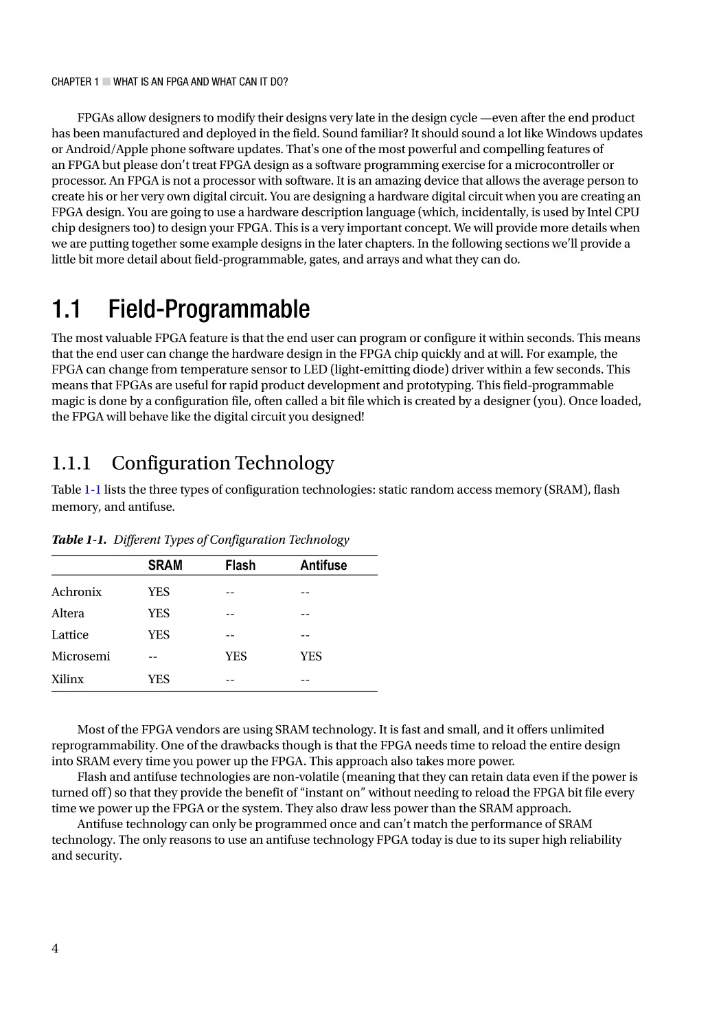 1.1 Field-Programmable
1.1.1 Configuration Technology