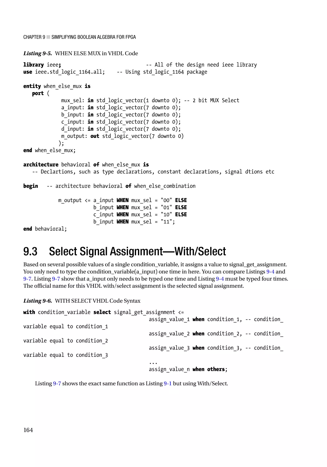 9.3 Select Signal Assignment—With/Select