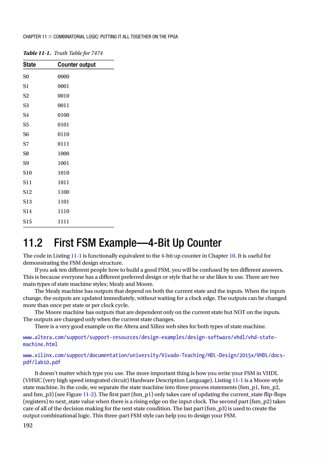 11.2 First FSM Example—4-Bit Up Counter