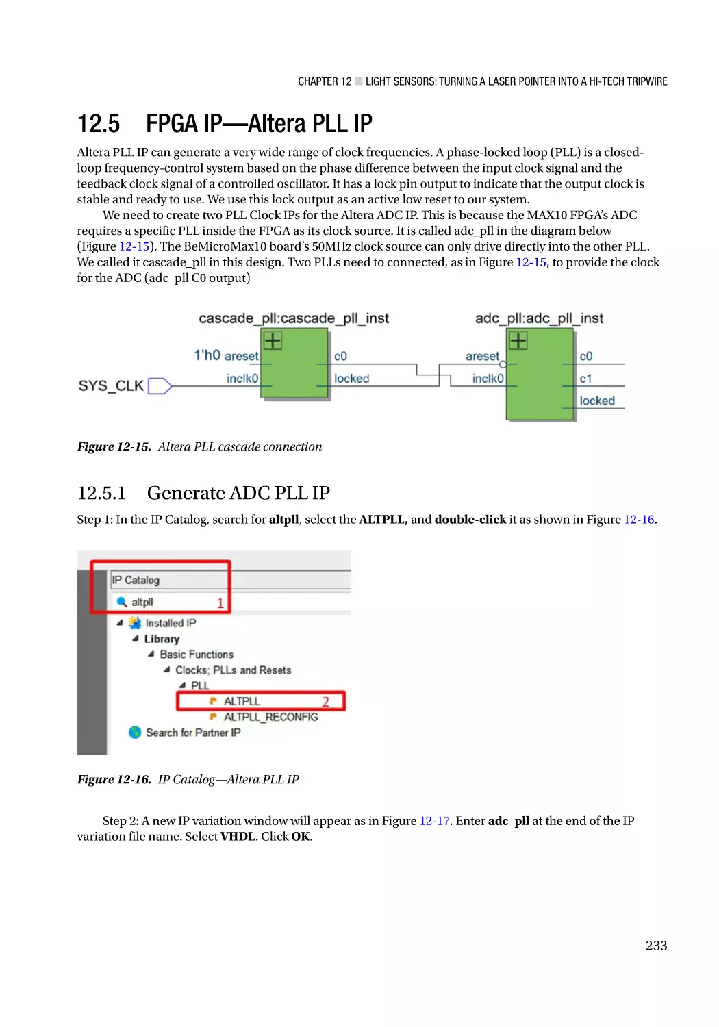 12.5 FPGA IP—Altera PLL IP
12.5.1 Generate ADC PLL IP