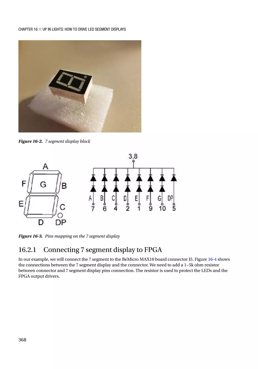 16.2.1 Connecting 7 segment display to FPGA