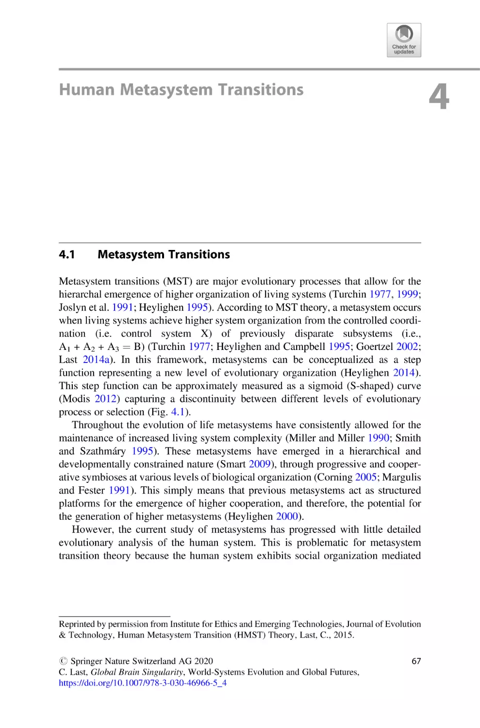 4
4.1 Metasystem Transitions