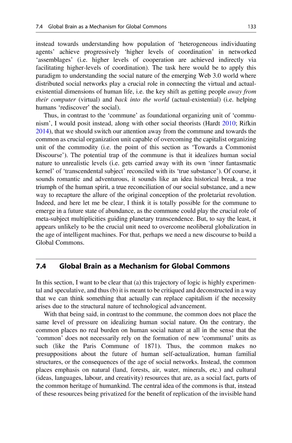 7.4 Global Brain as a Mechanism for Global Commons