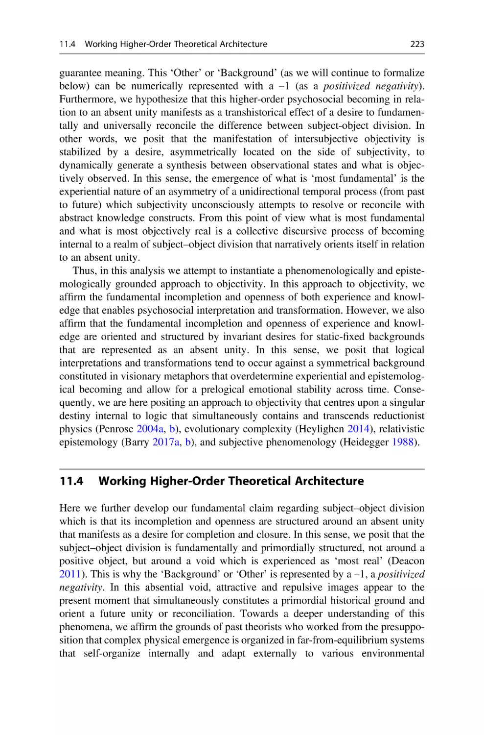 11.4 Working Higher-Order Theoretical Architecture