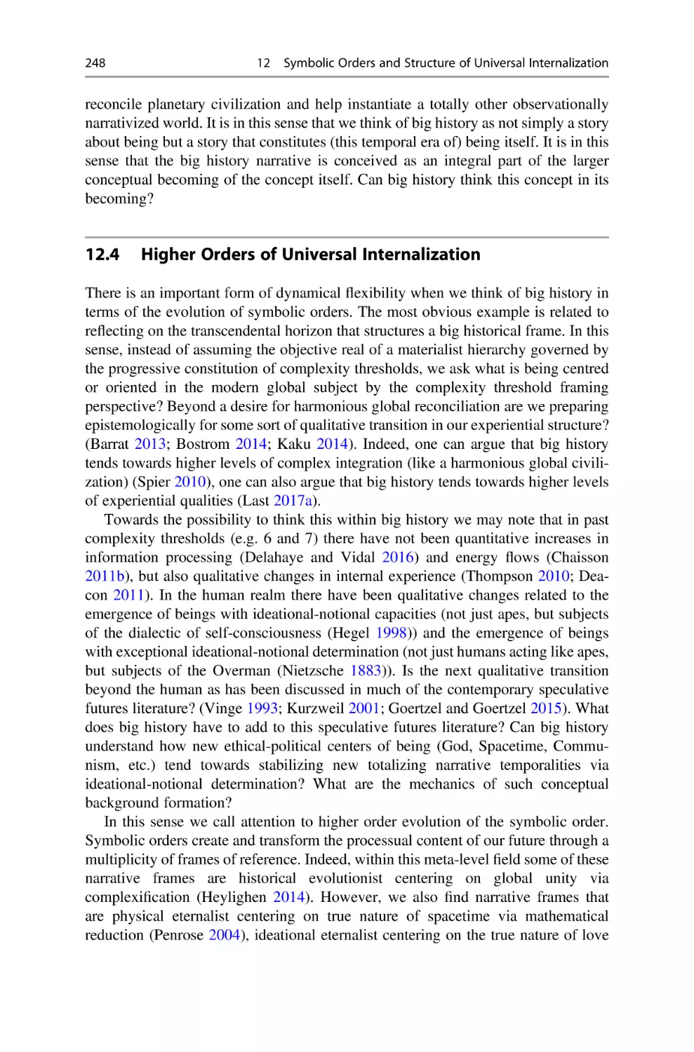 12.4 Higher Orders of Universal Internalization