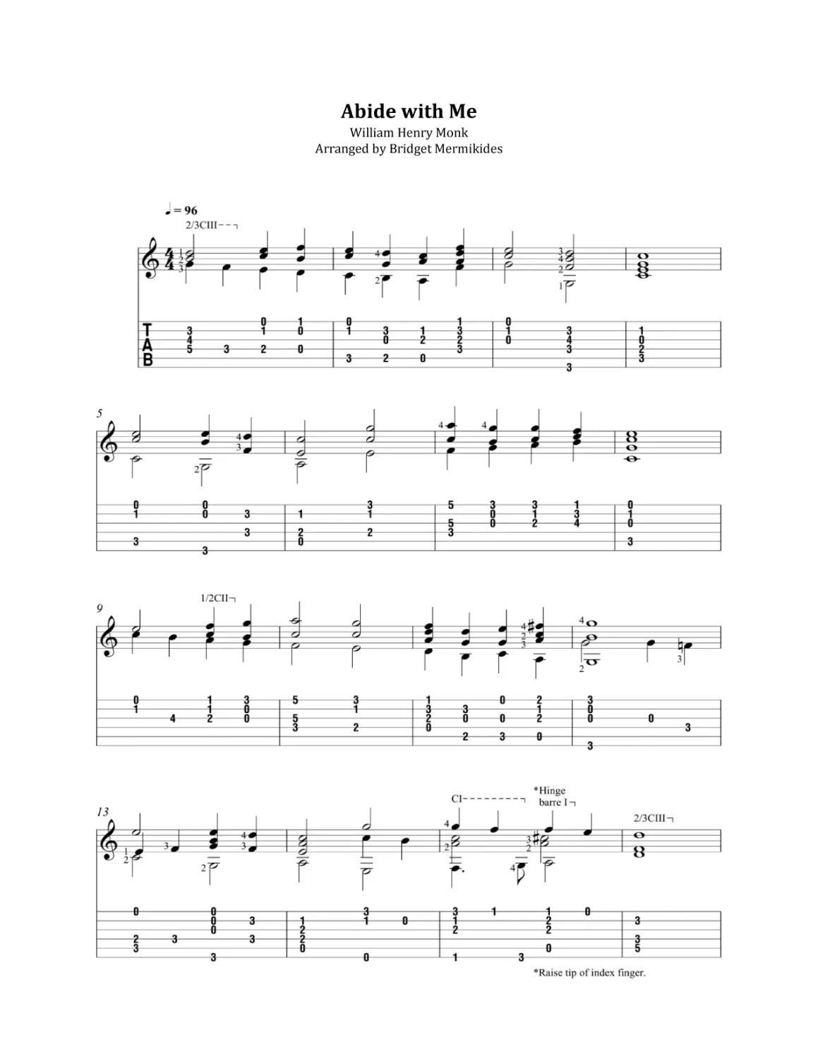 Abide with Me
William Henry Monk  Arranged by Bridget Mermikides