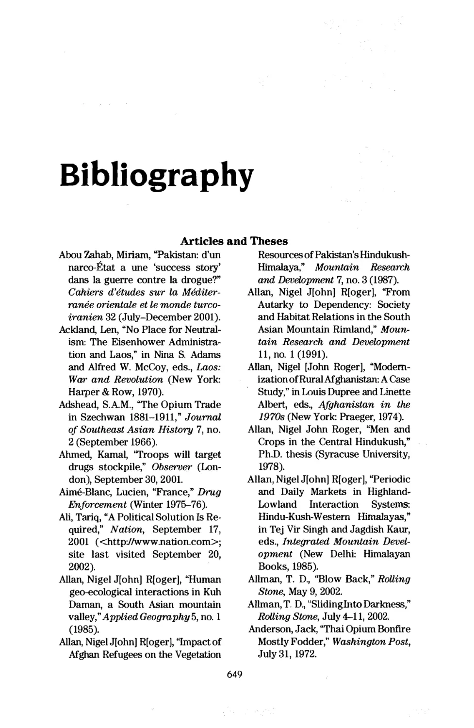 Bibliography