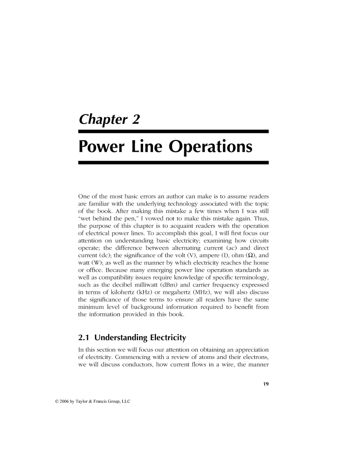 AU9846_C002
Chapter 2 Power Line Operations
2.1 Understanding Electricity