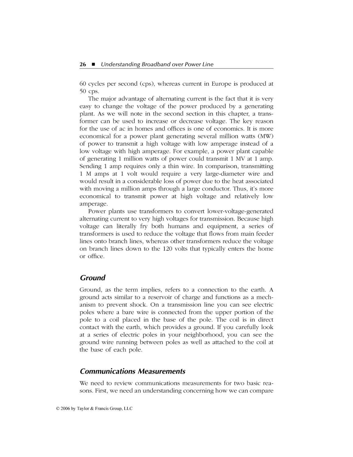 Ground
Communications Measurements