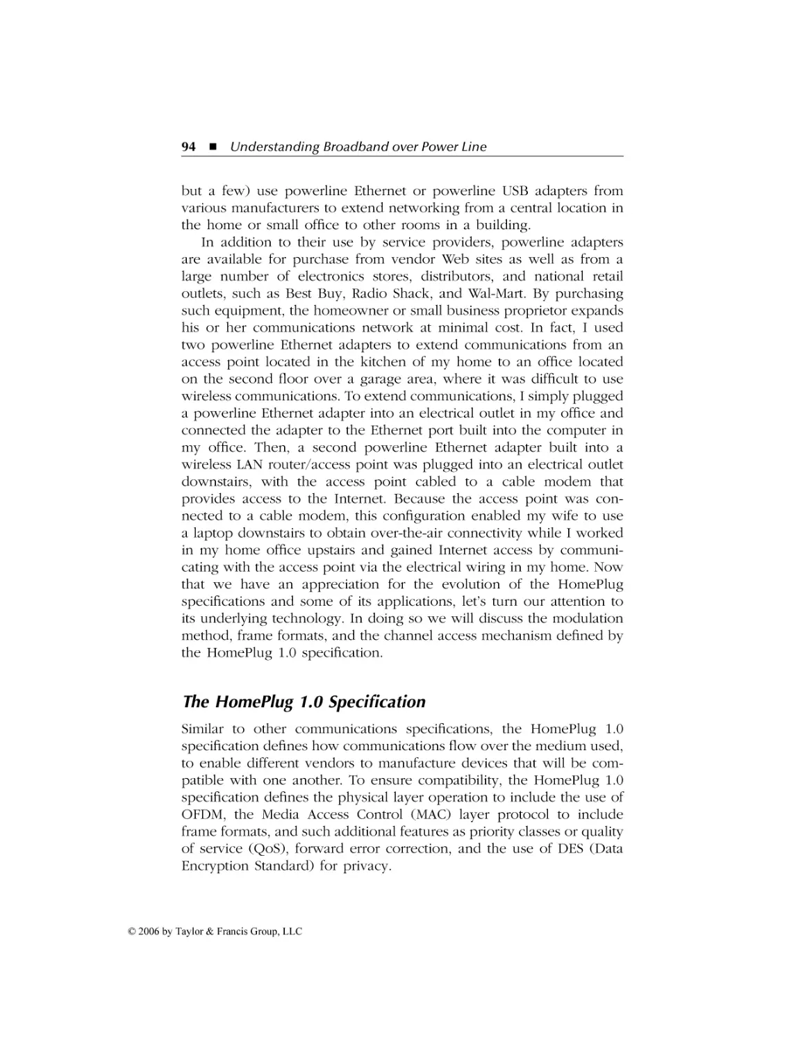 The HomePlug 1.0 Specification