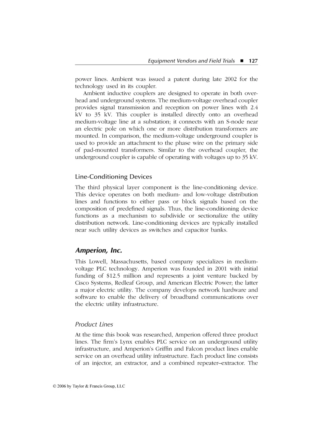 Line- Conditioning Devices
Amperion, Inc.
Product Lines