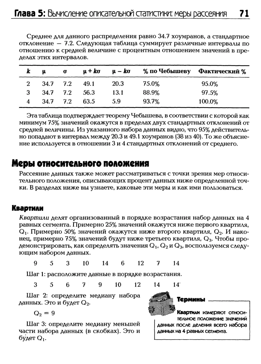 Меры относительного положения
Квартили