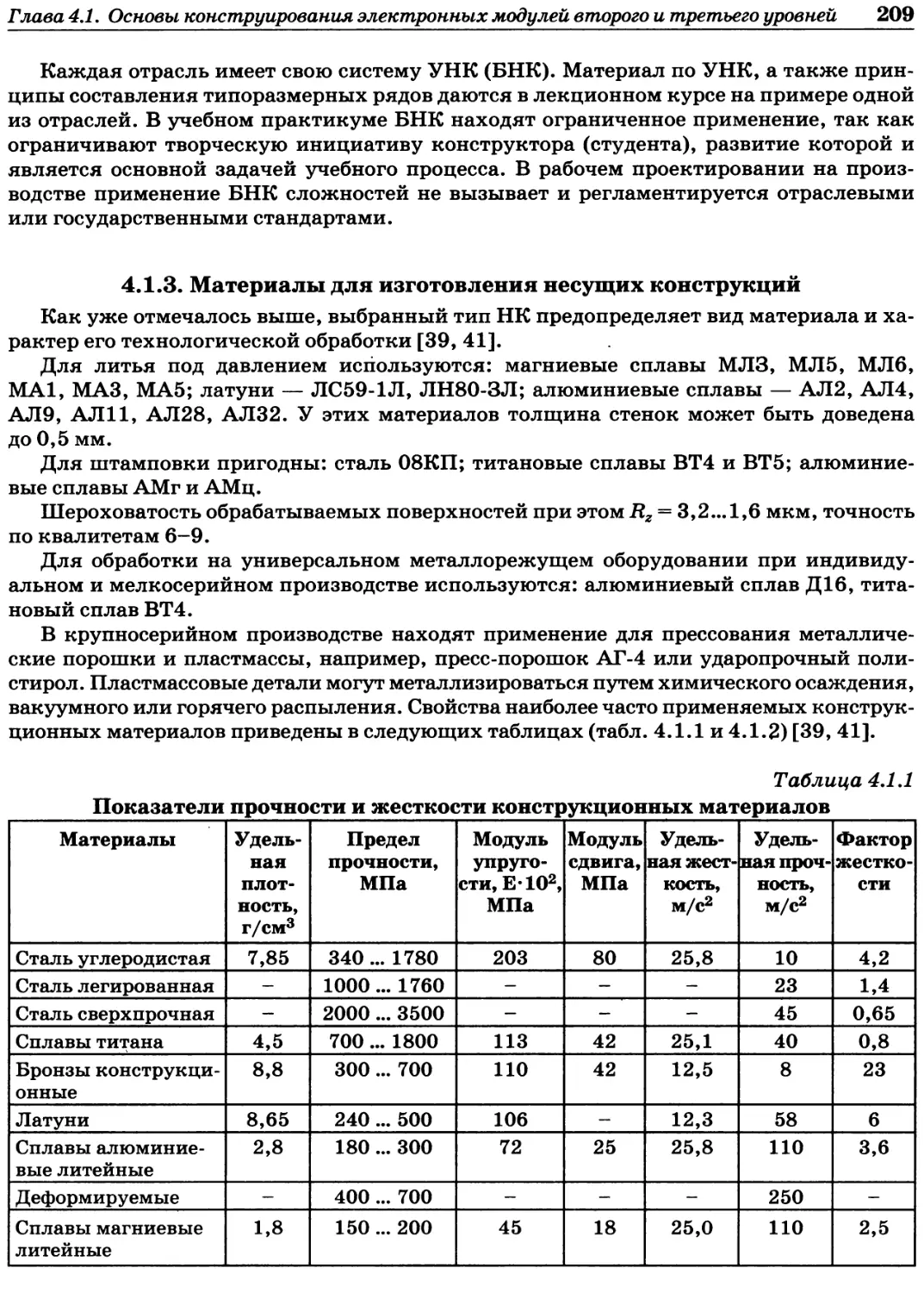 4.1.3. Материалы для изготовления несущих конструкций