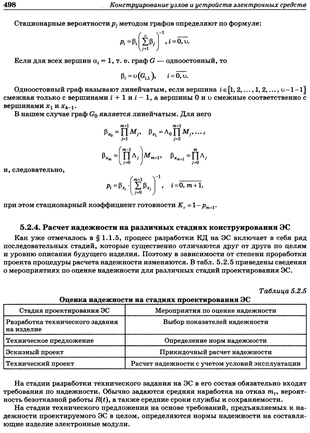 5.2.4. Расчет надежности на различных стадиях конструирования ЭС