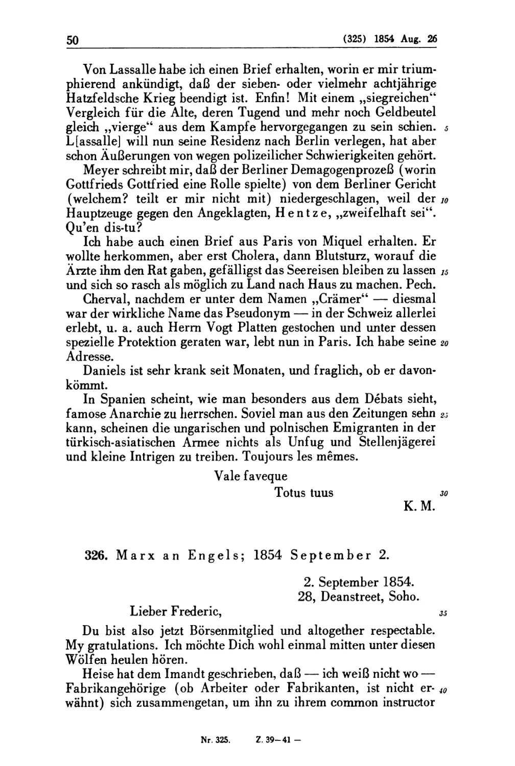 326. Marx an Engels; 1854 September 2