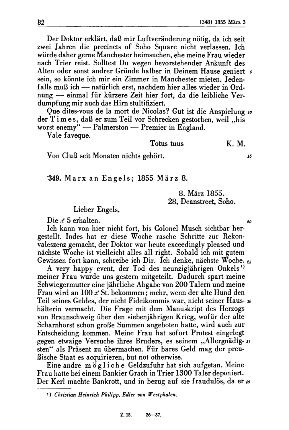349. Marx an Engels; 1855 März 8