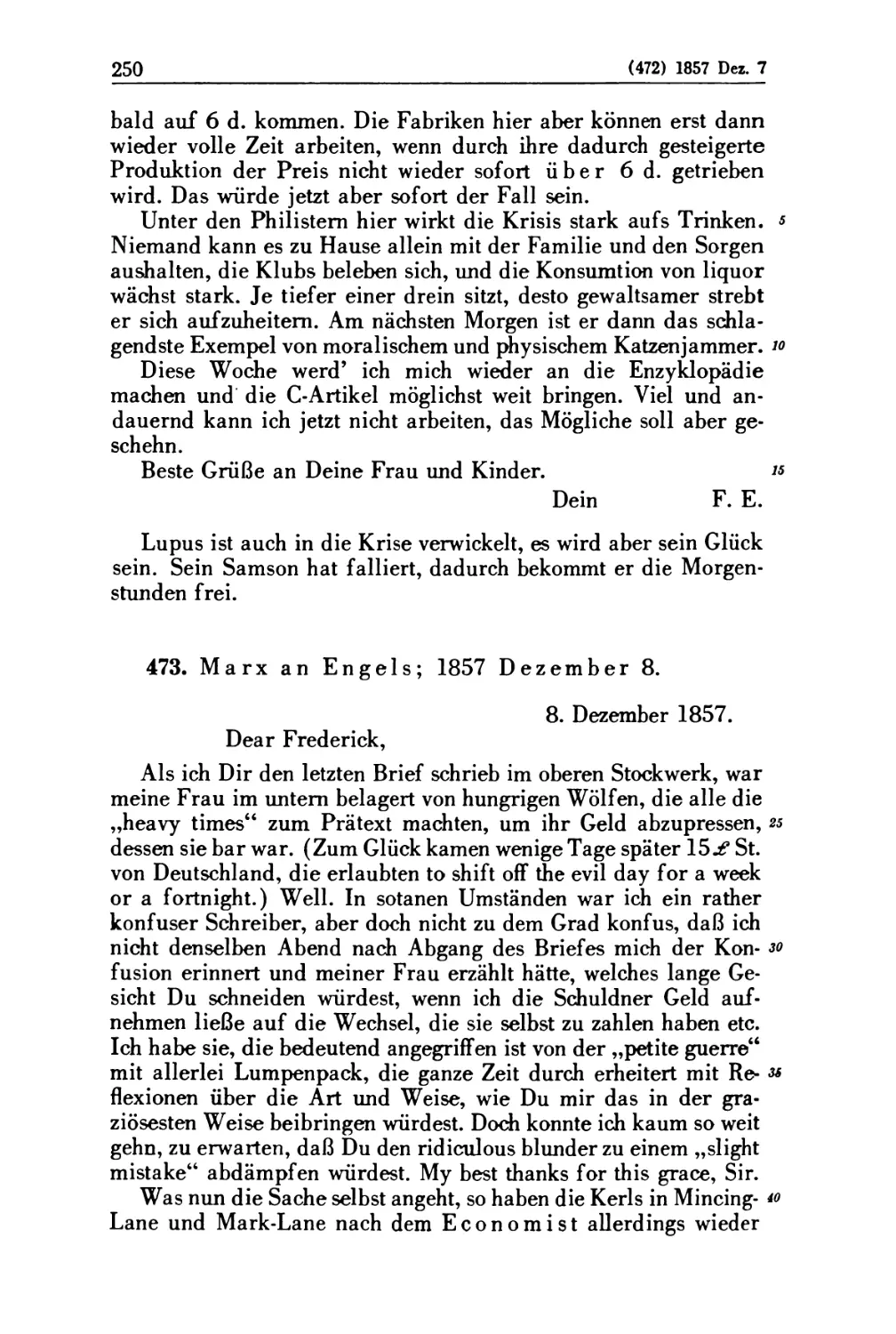 473. Marx an Engels; 1857 Dezember 8