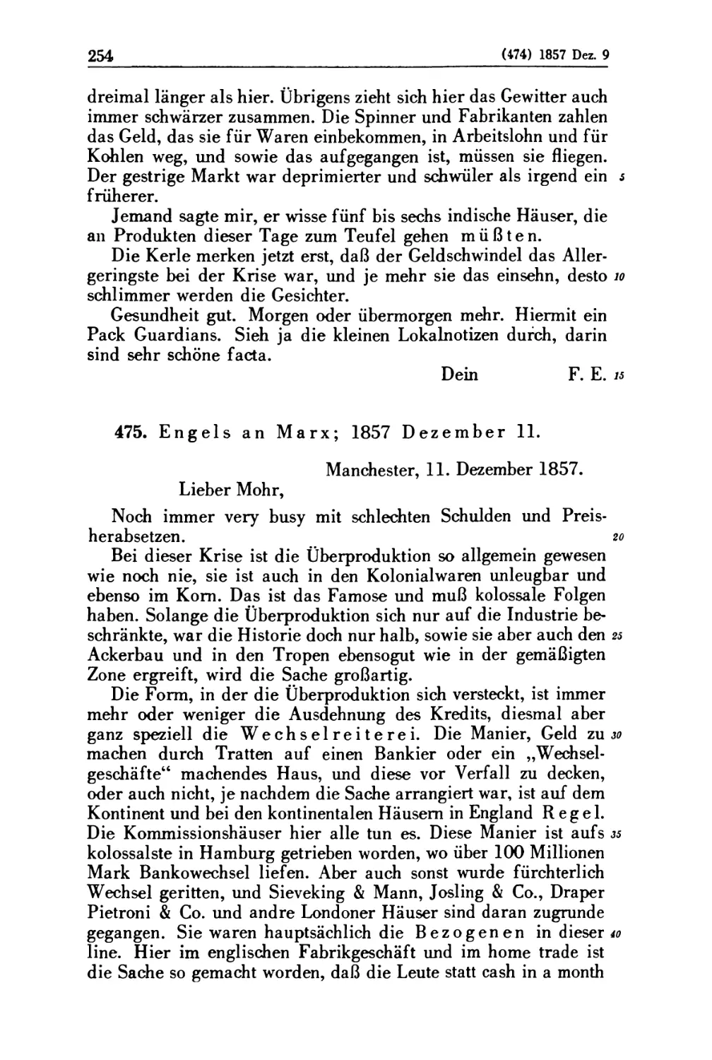 475. Engels an Marx; 1857 Dezember 11
