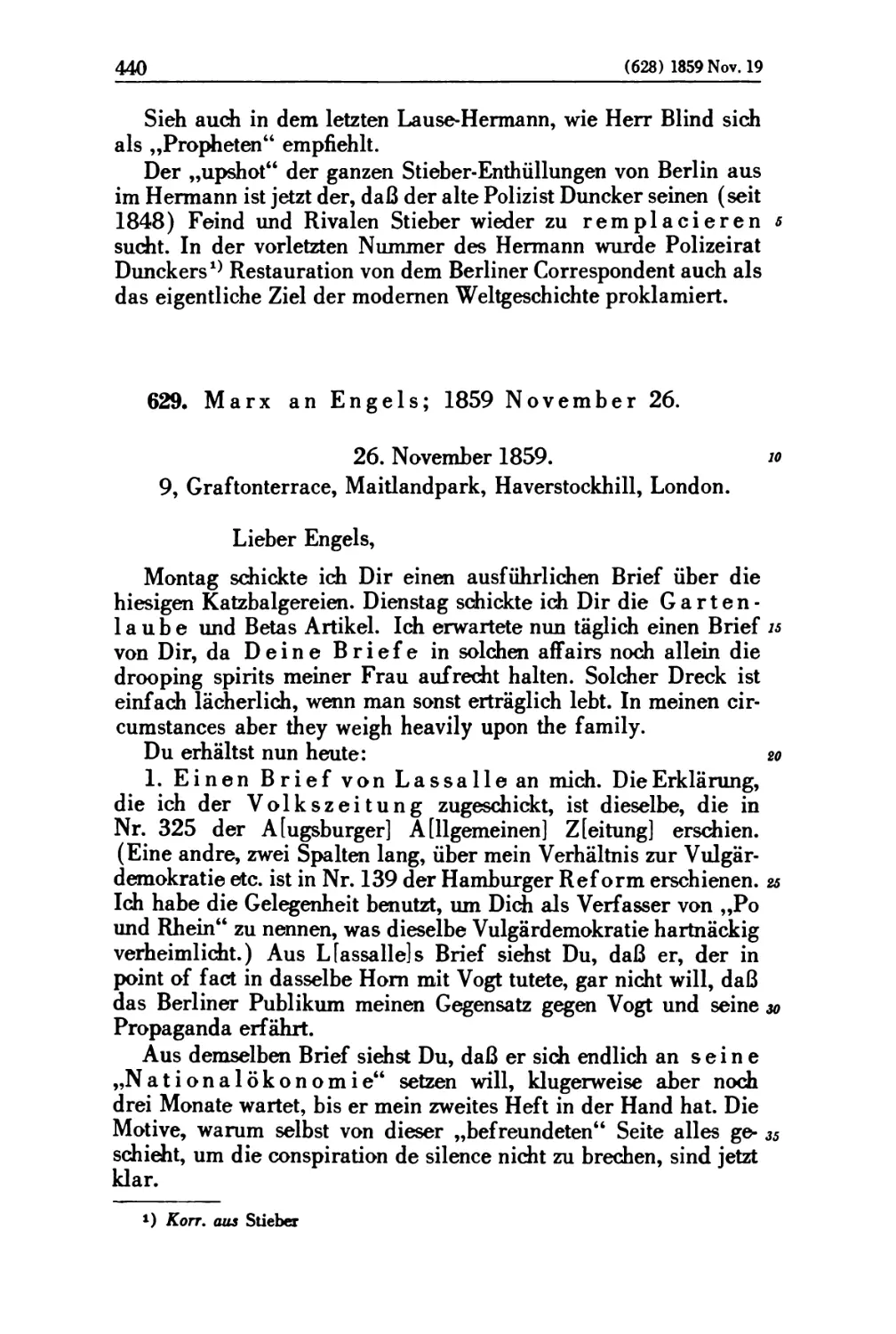 629. Marx an Engels; 1859 November 26