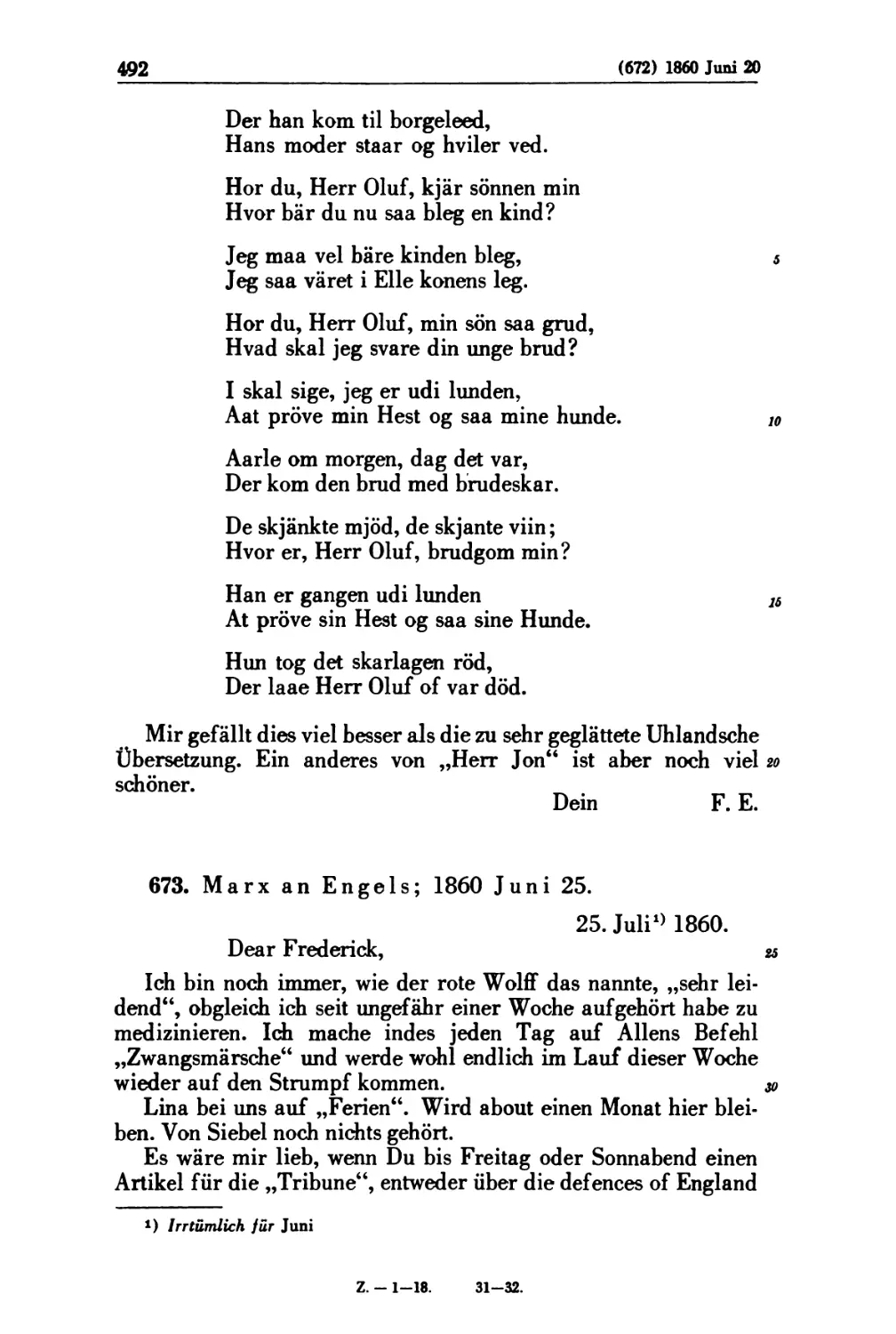 673. Marx an Engels; 1860 Juni 25