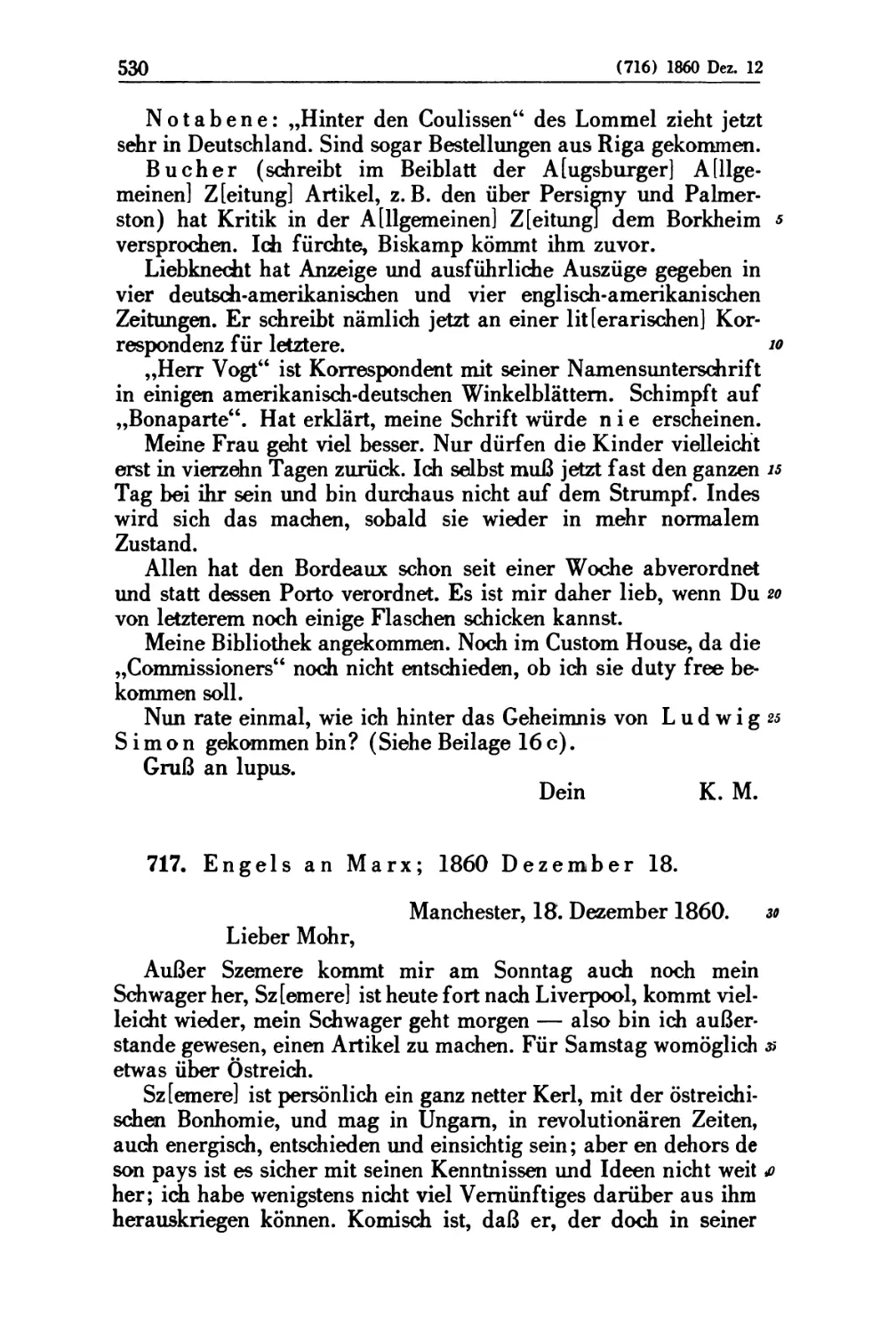 717. Engels an Marx; 1860 Dezember 18