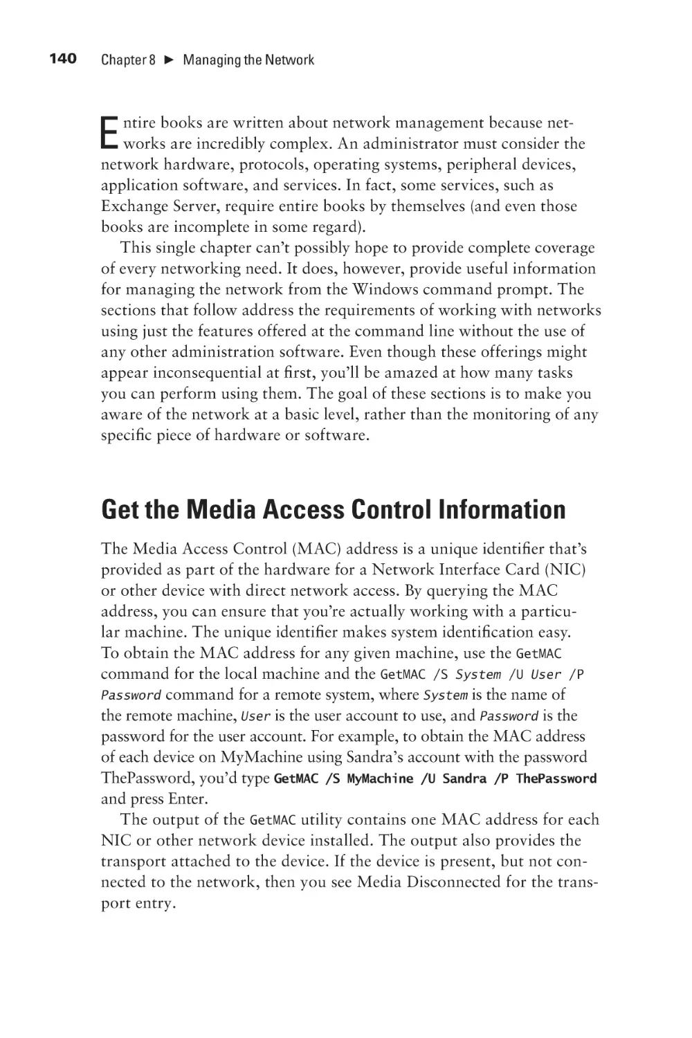 Get the Media Access Control Information