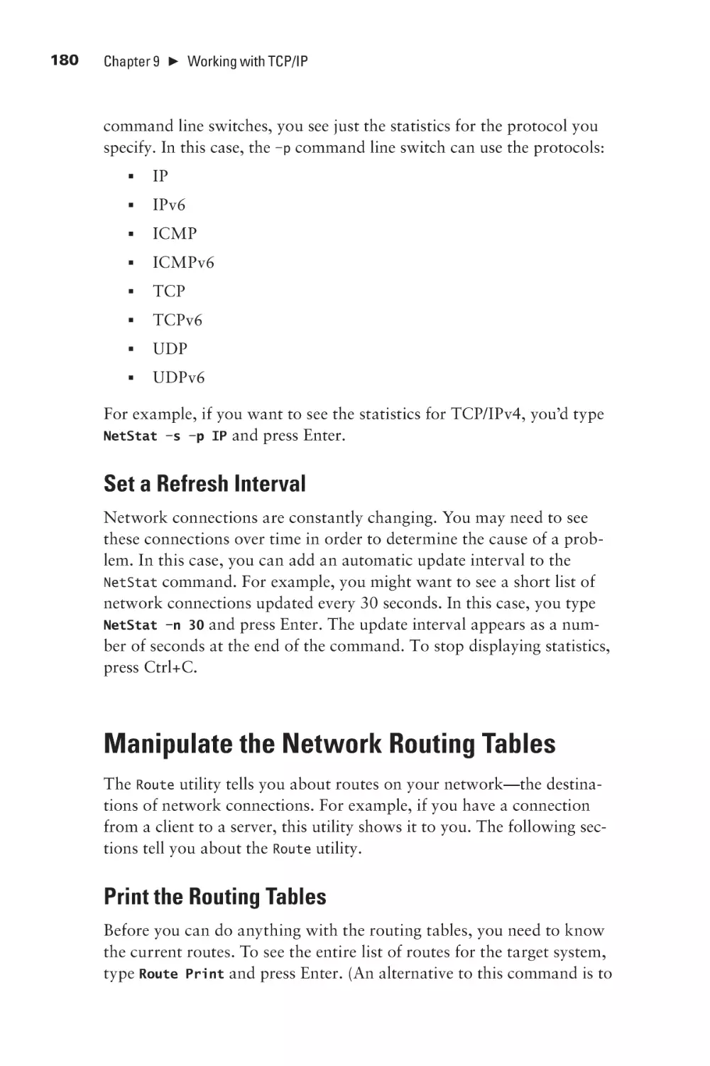 Manipulate the Network Routing Tables