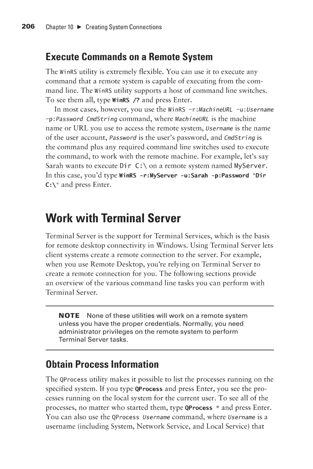 Work with Terminal Server