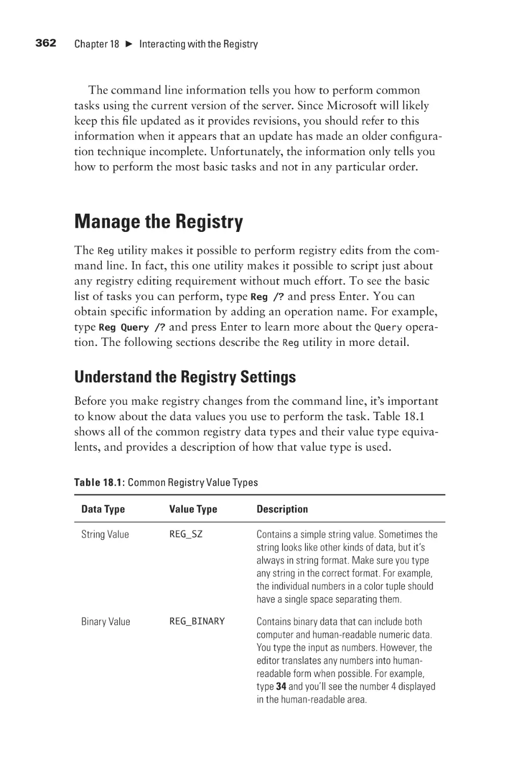 Manage the Registry