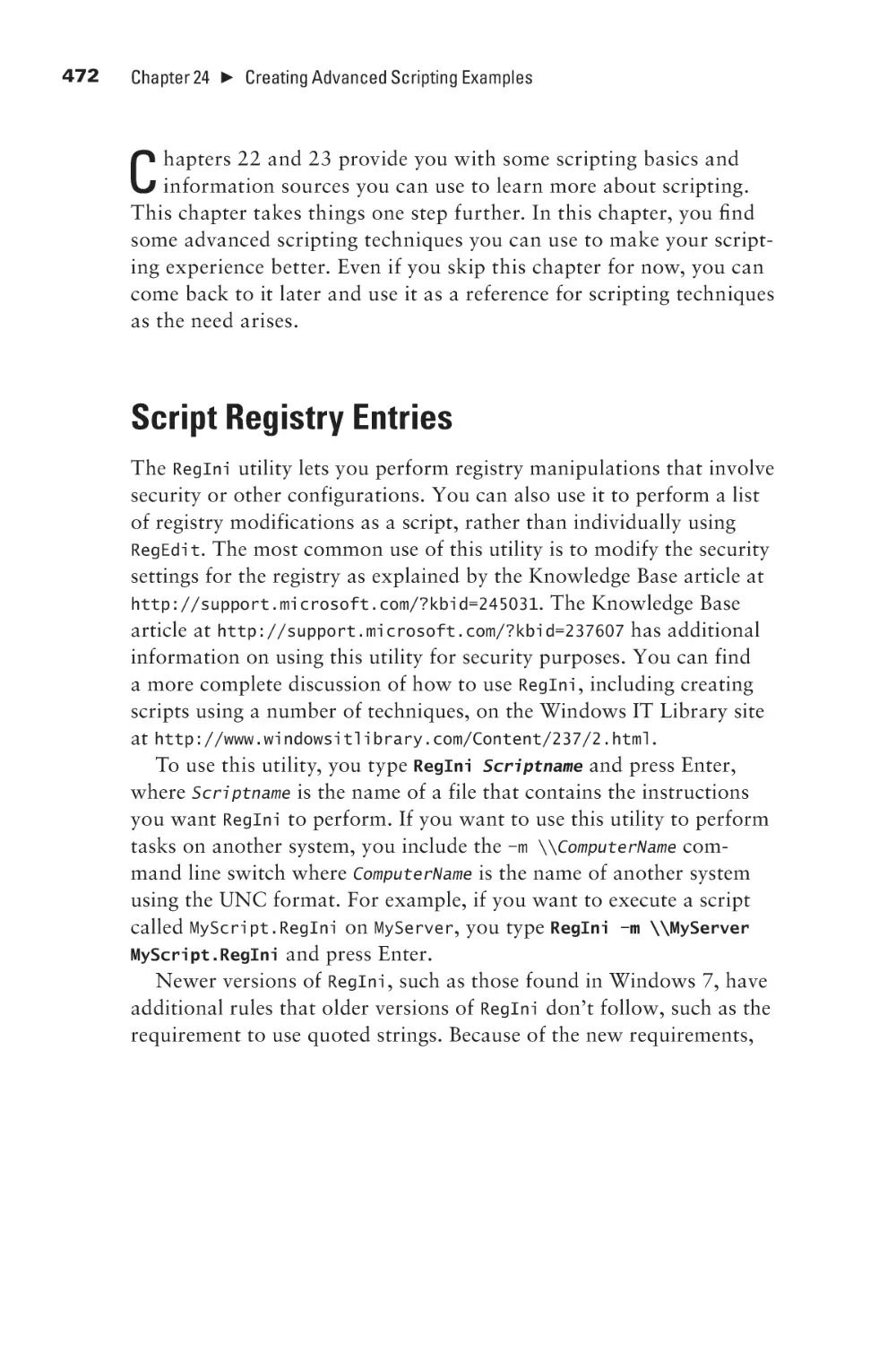 Script Registry Entries