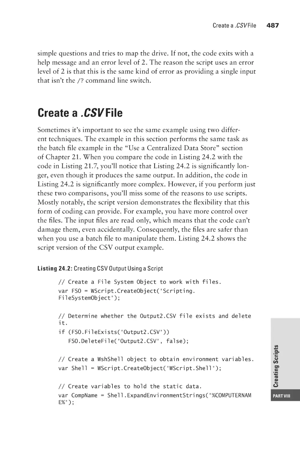 Create a .CSV File