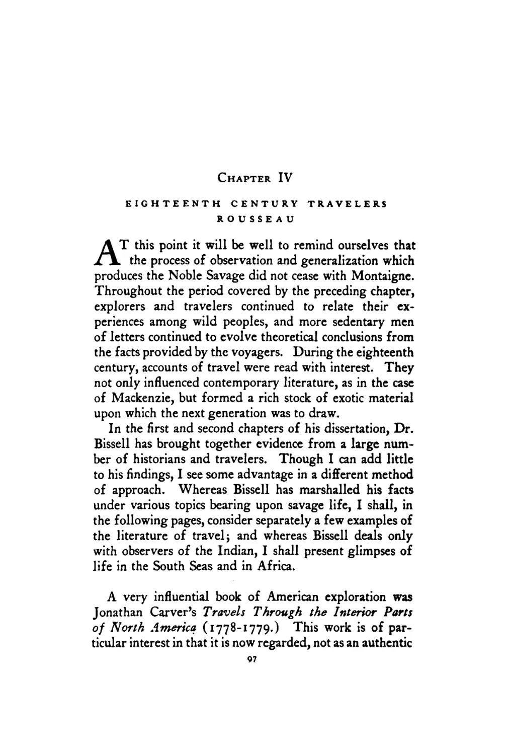 Chapter IV. Eighteenth Century Travelers Rousseau