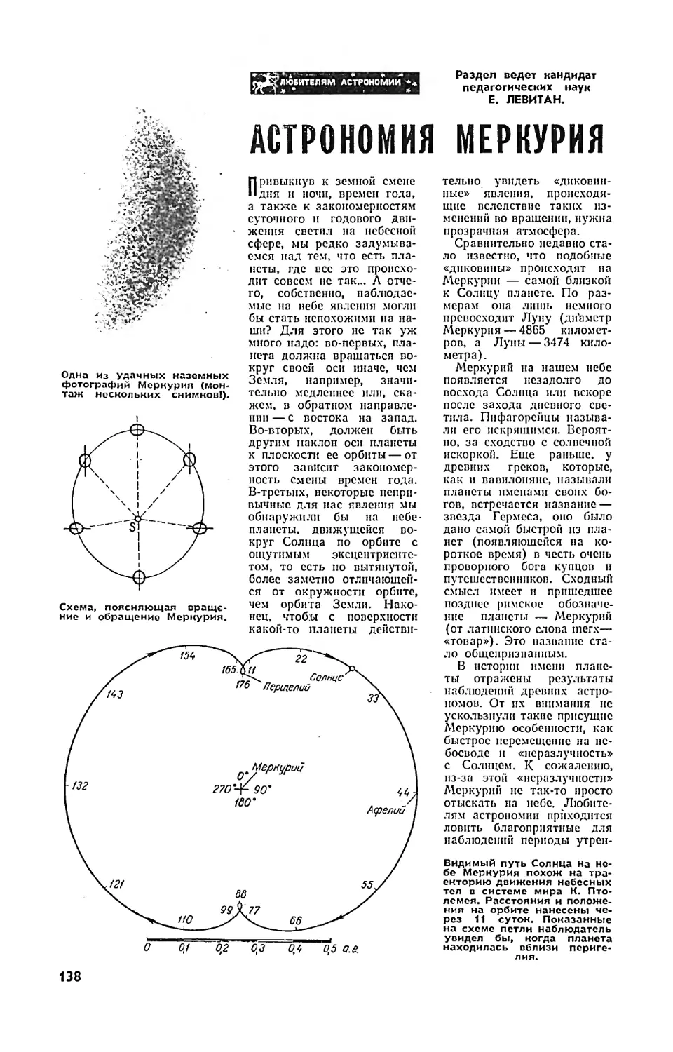 Е. ЛЕВИТАН, канд. пед. наук — Астрономия Меркурия