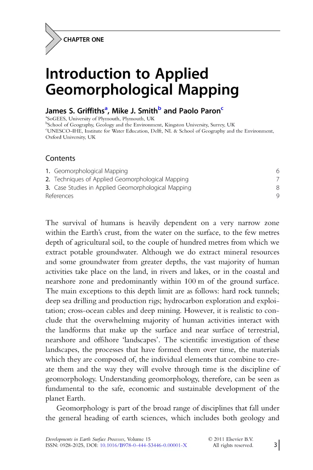 CHAPTER ONE.
Introduction to Applied

Geomorphological Mapping