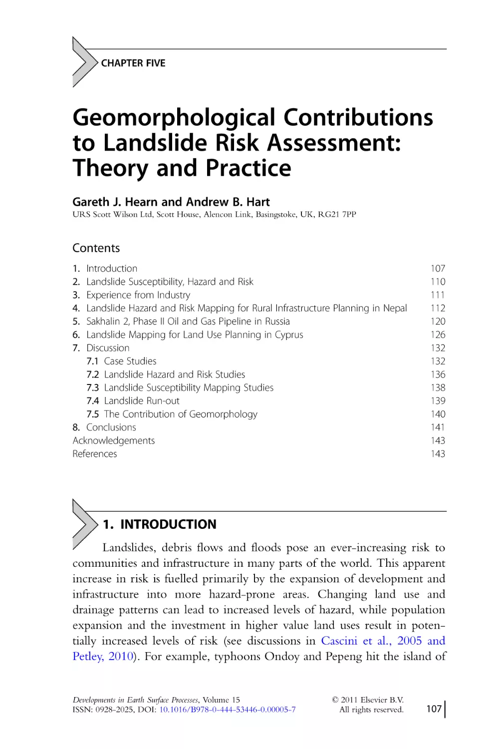CHAPTER FIVE.
Geomorphological Contributions
to Landslide Risk Assessment
1. Introduction