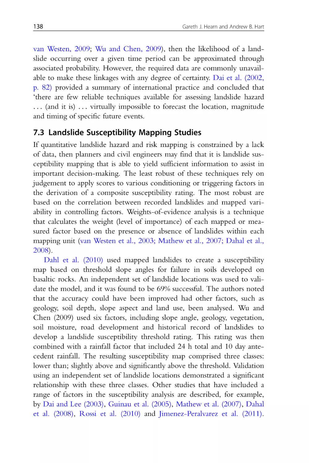 7.3 Landslide Susceptibility Mapping Studies