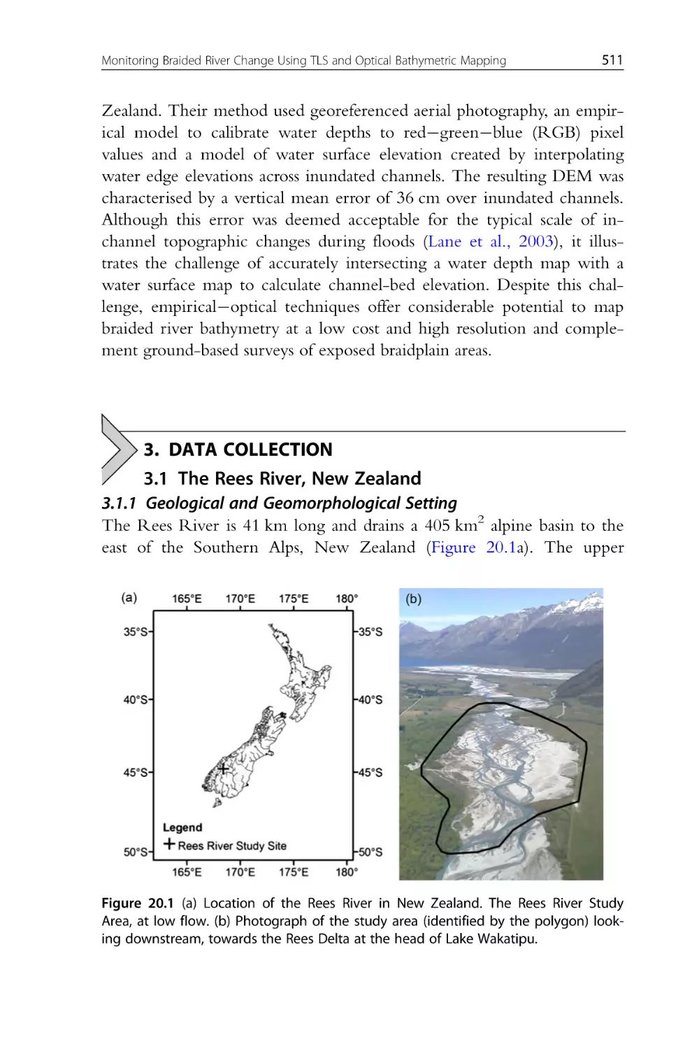 3. Data Collection
3.1 The Rees River, New Zealand
3.1.1 Geological and Geomorphological Setting