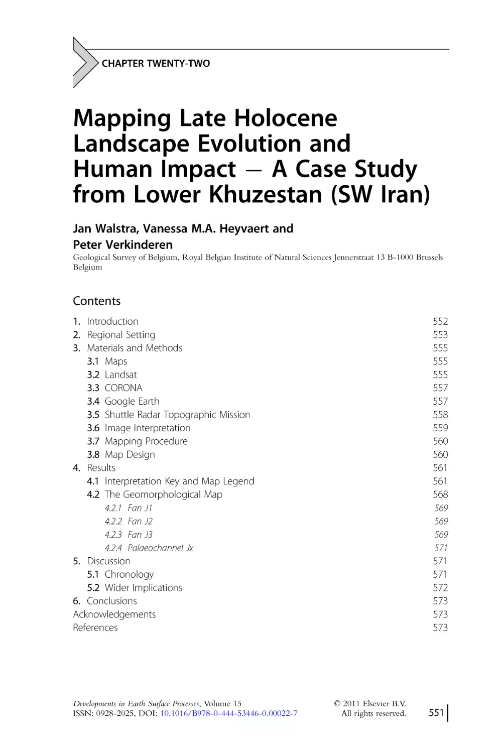 CHAPTER TWENTY-TWO. Mapping Late Holocene Landscape Evolution and Human Impact – A Case Study from Lower Khuzestan (SW Iran)