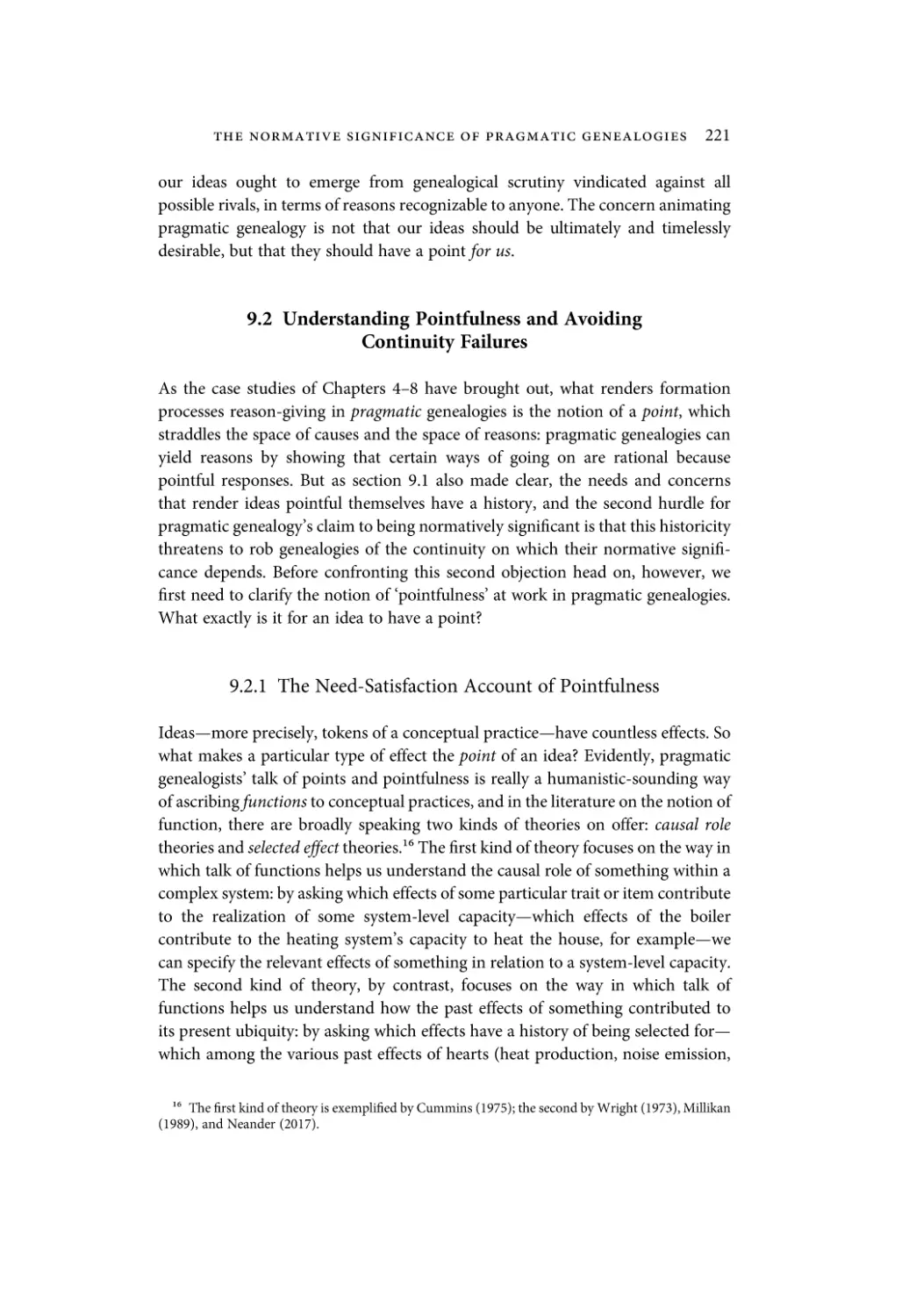 9.2 Understanding Pointfulness and Avoiding Continuity Failures
9.2.1 The Need-Satisfaction Account of Pointfulness