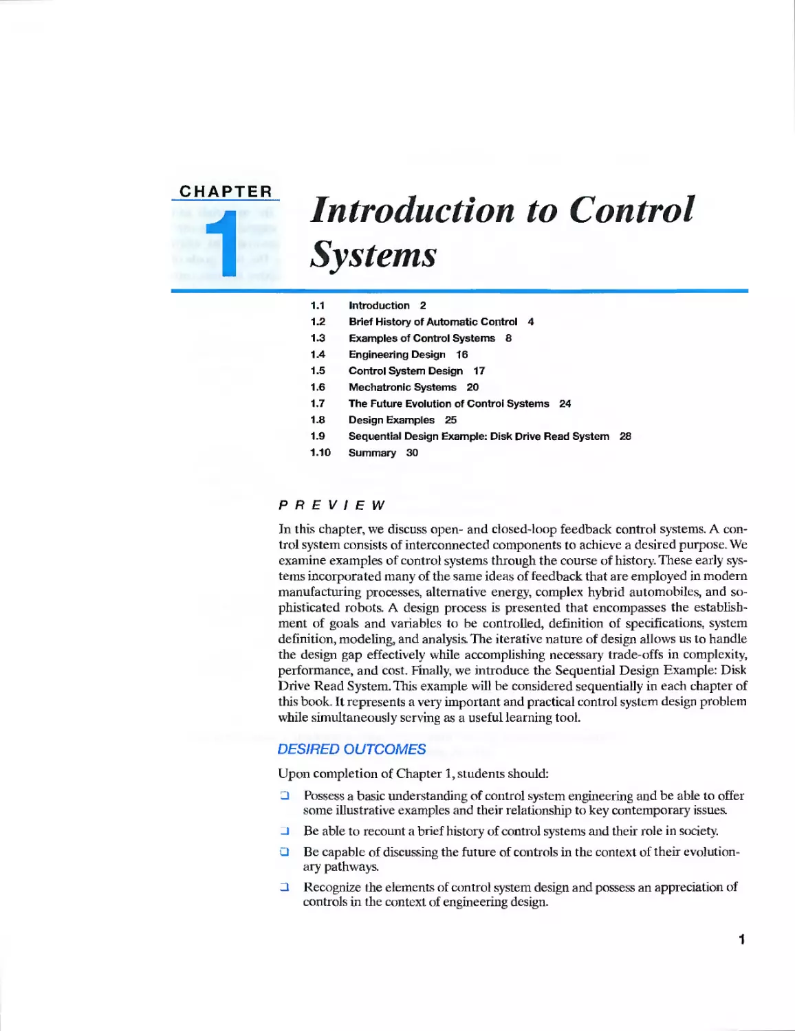 1 Introduction to Control Systems