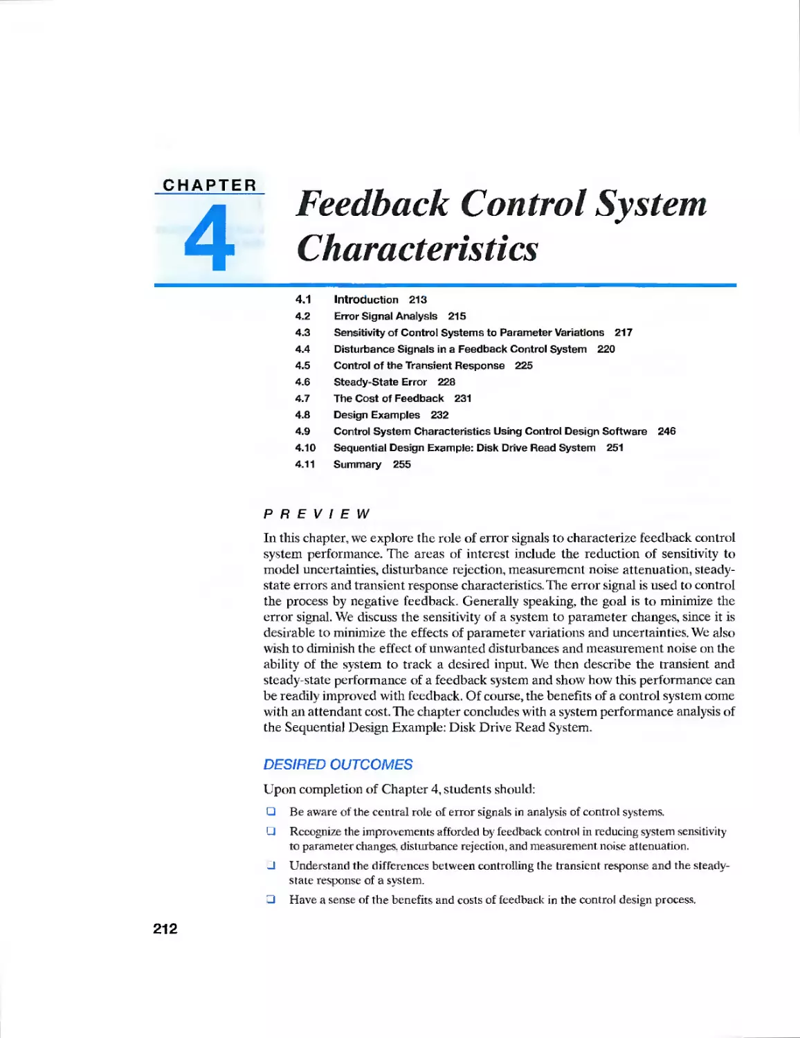 4 Feedback Control System Characteristics