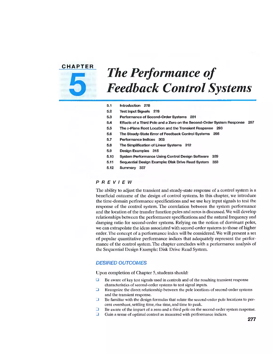 5 The Performance of Feedback Control Systems