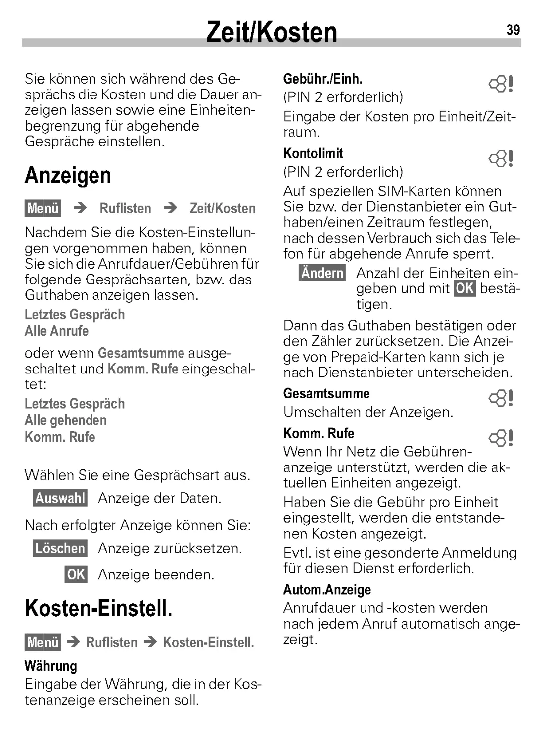 Zeit/Kosten