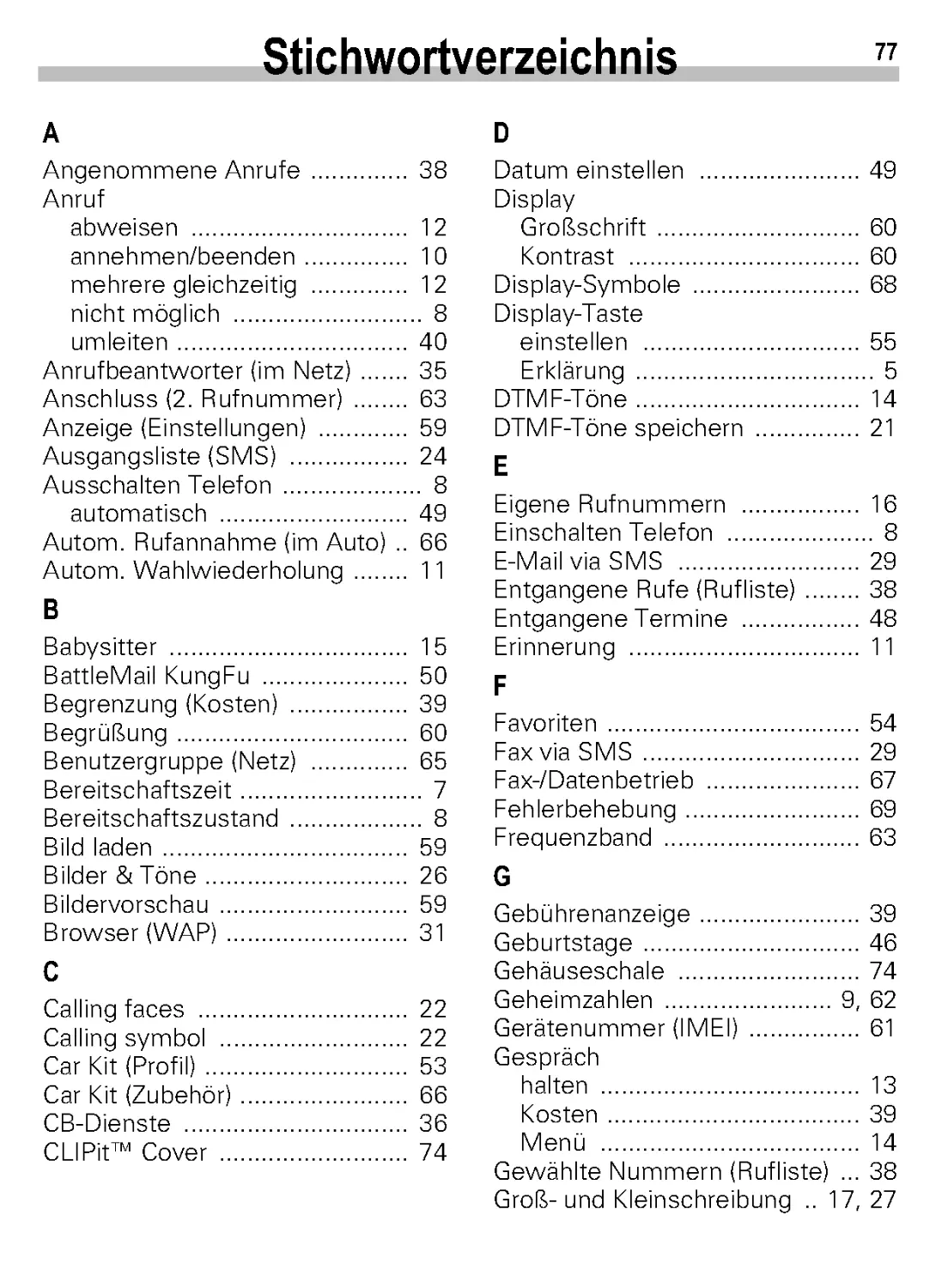 Stichwortverzeichnis