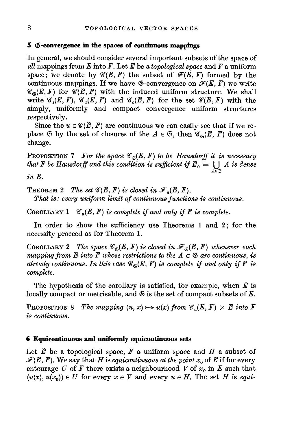 5. S-Convergence in the spaces of continuous mappings
6. Equicontinuous and uniformly equicontinuous sets