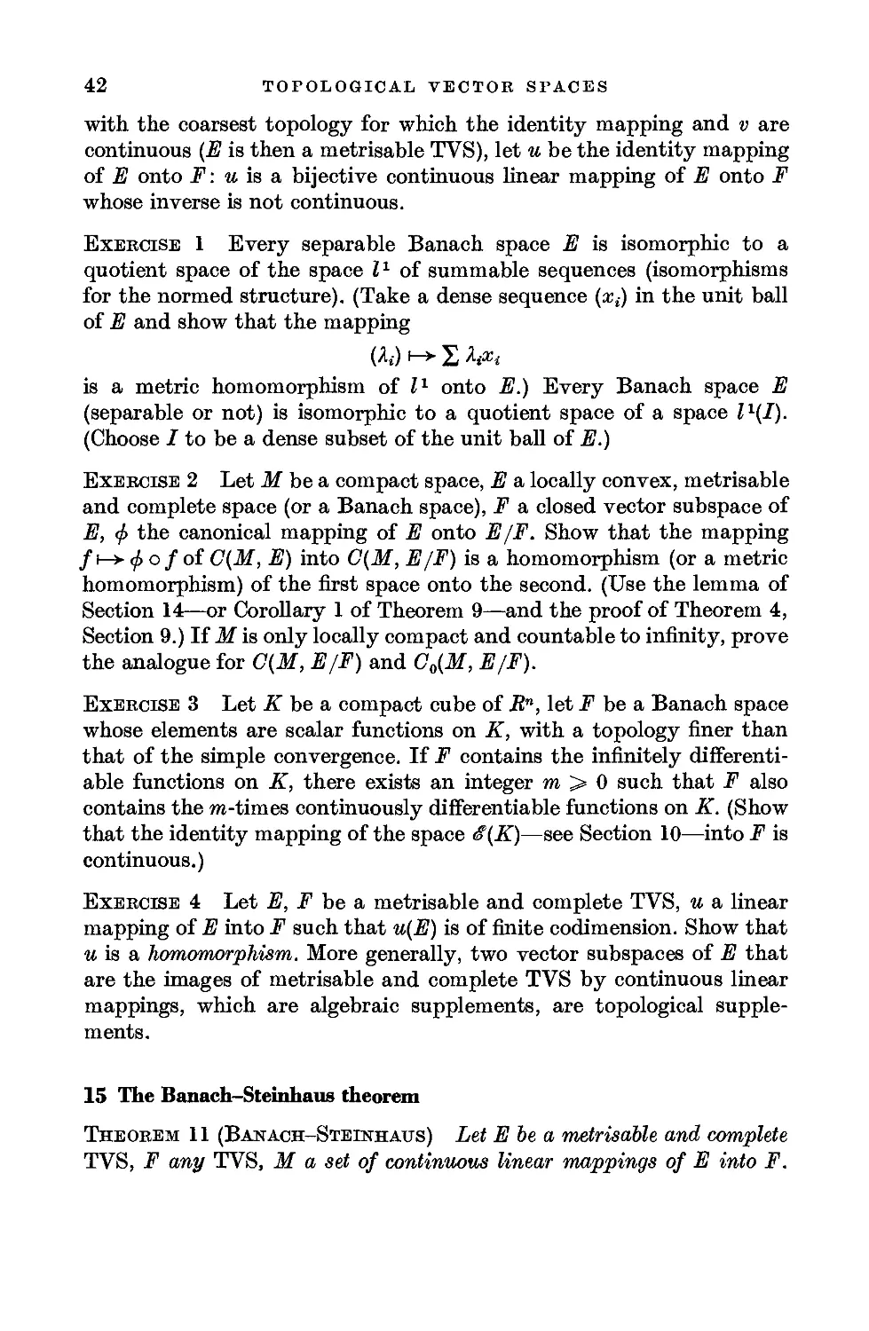 15. The Banach-Steinhaus theorem