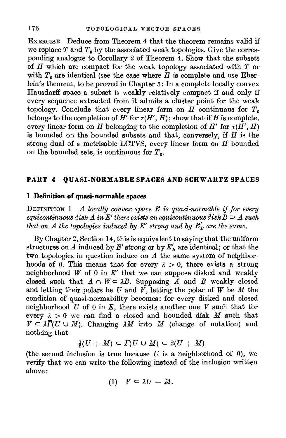 Part 4 Quasi-normable spaces and Schwartz spaces
