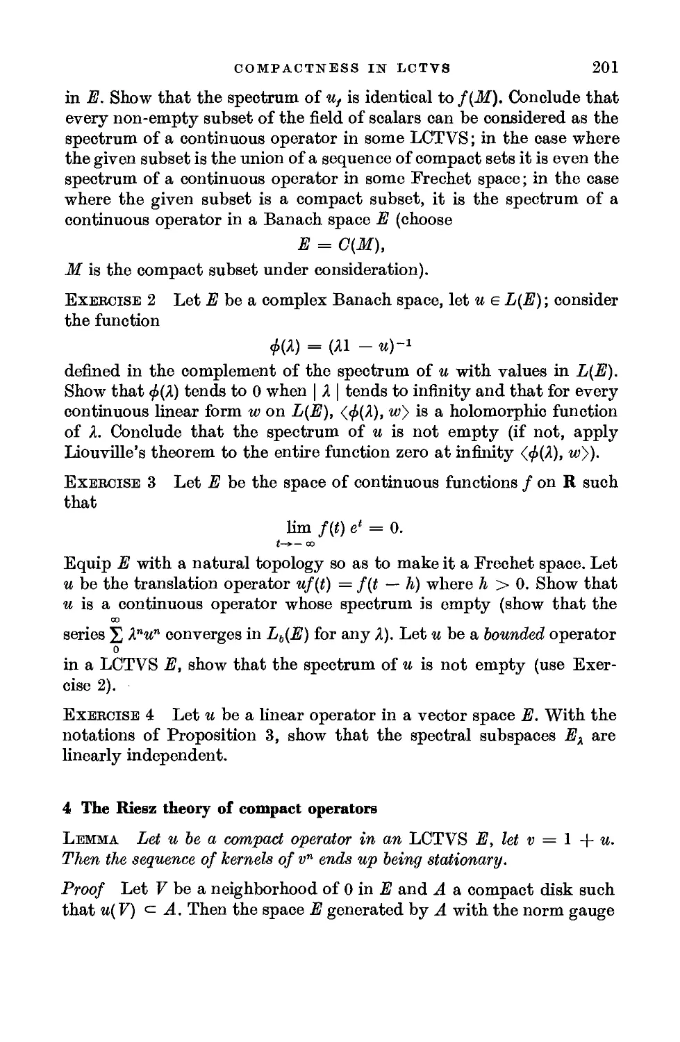 4. The Riesz theory of compact operators