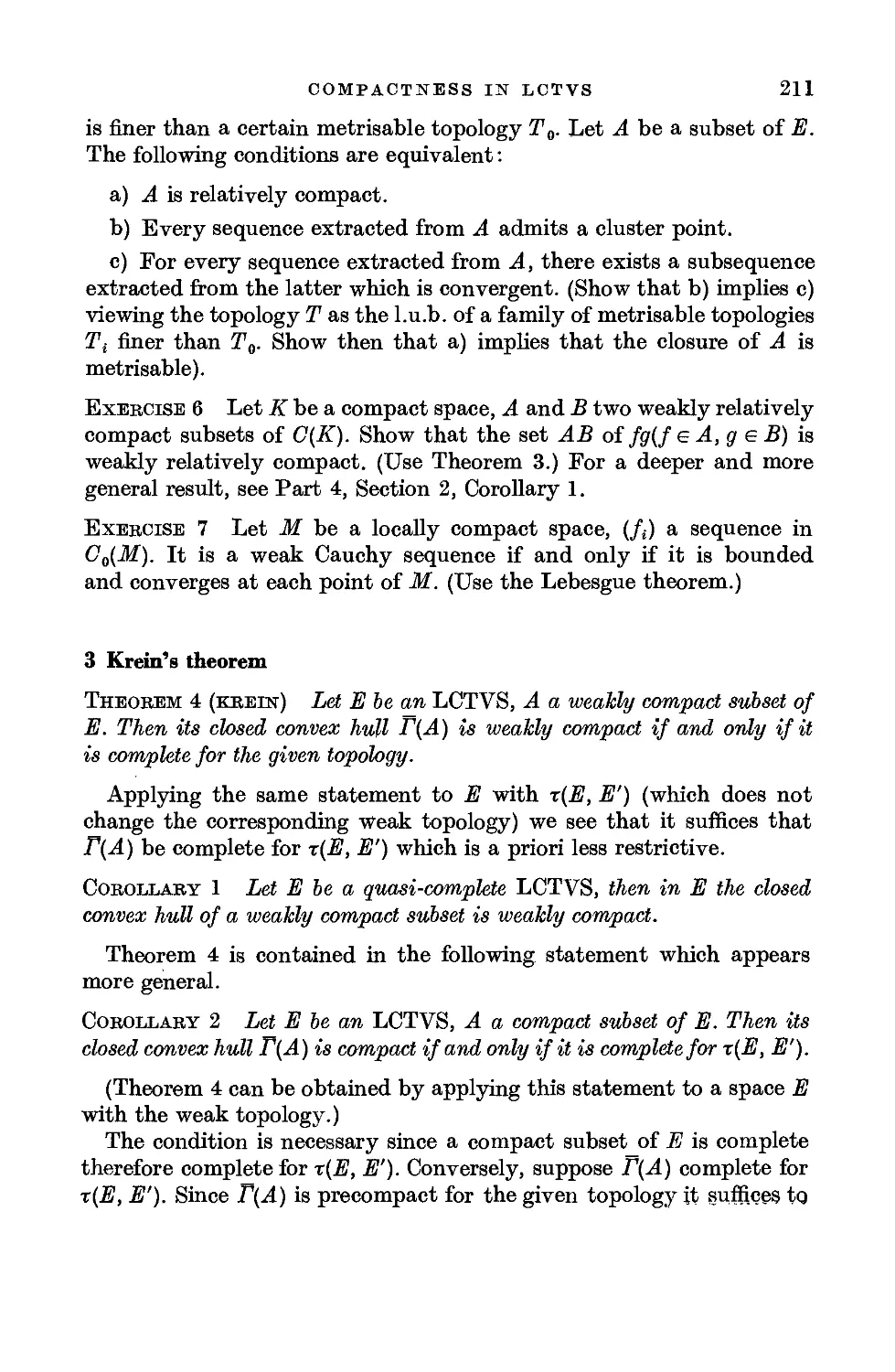 3. Krein's theorem