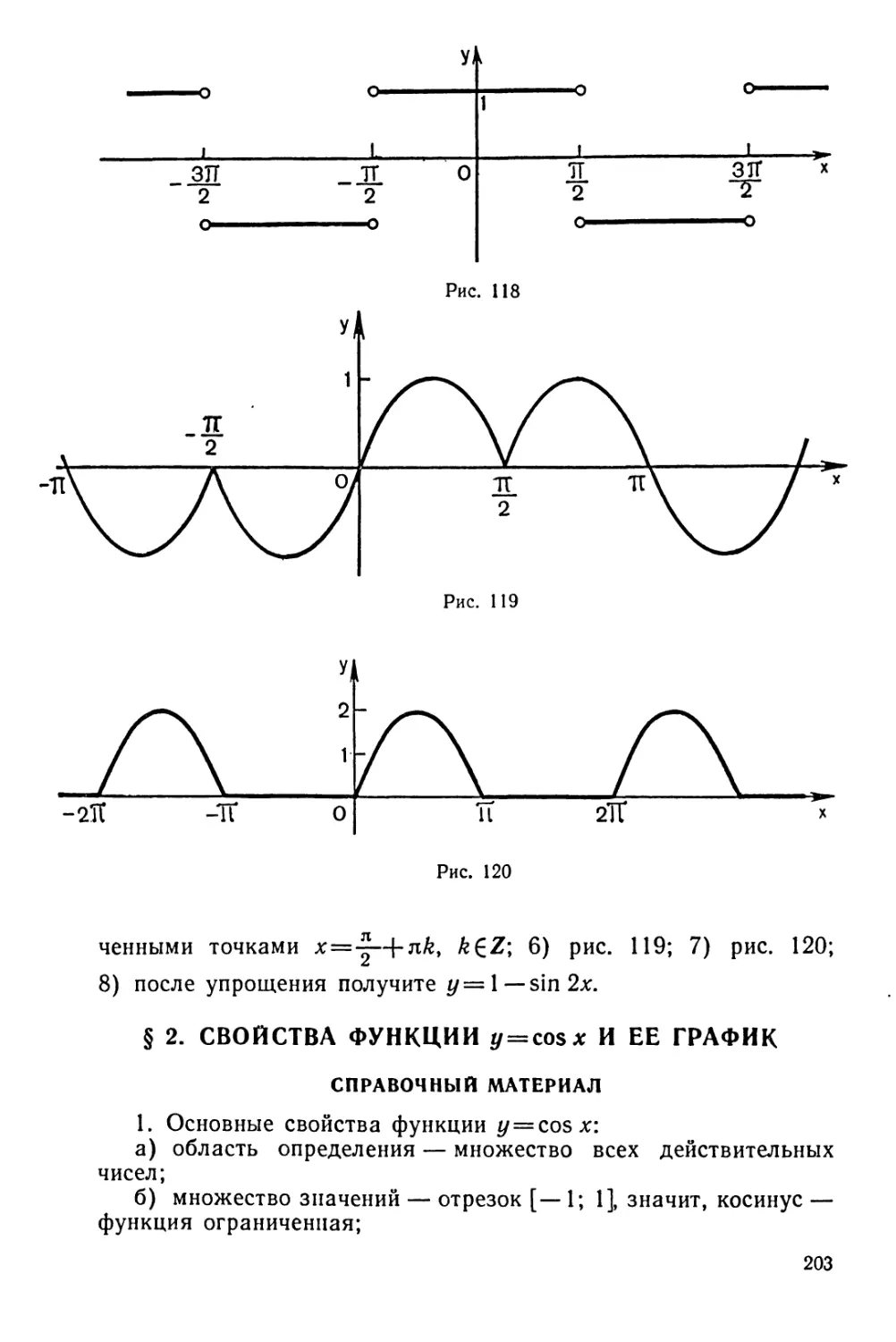 Свойства функции y=cos x и ее график